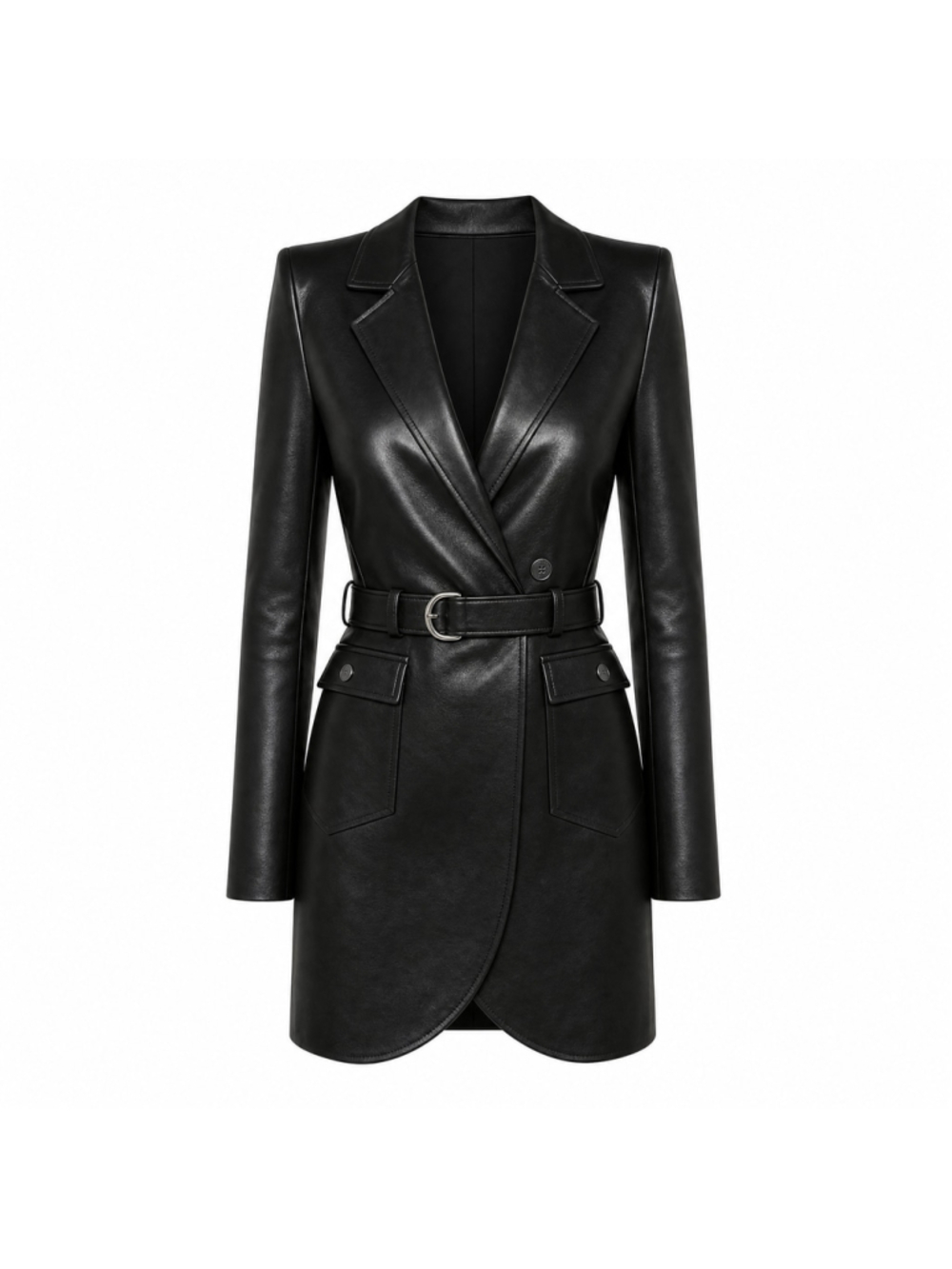 Cinq a Sept Jenessa Faux Leather Belted Mini Dress Black NWT Size 6